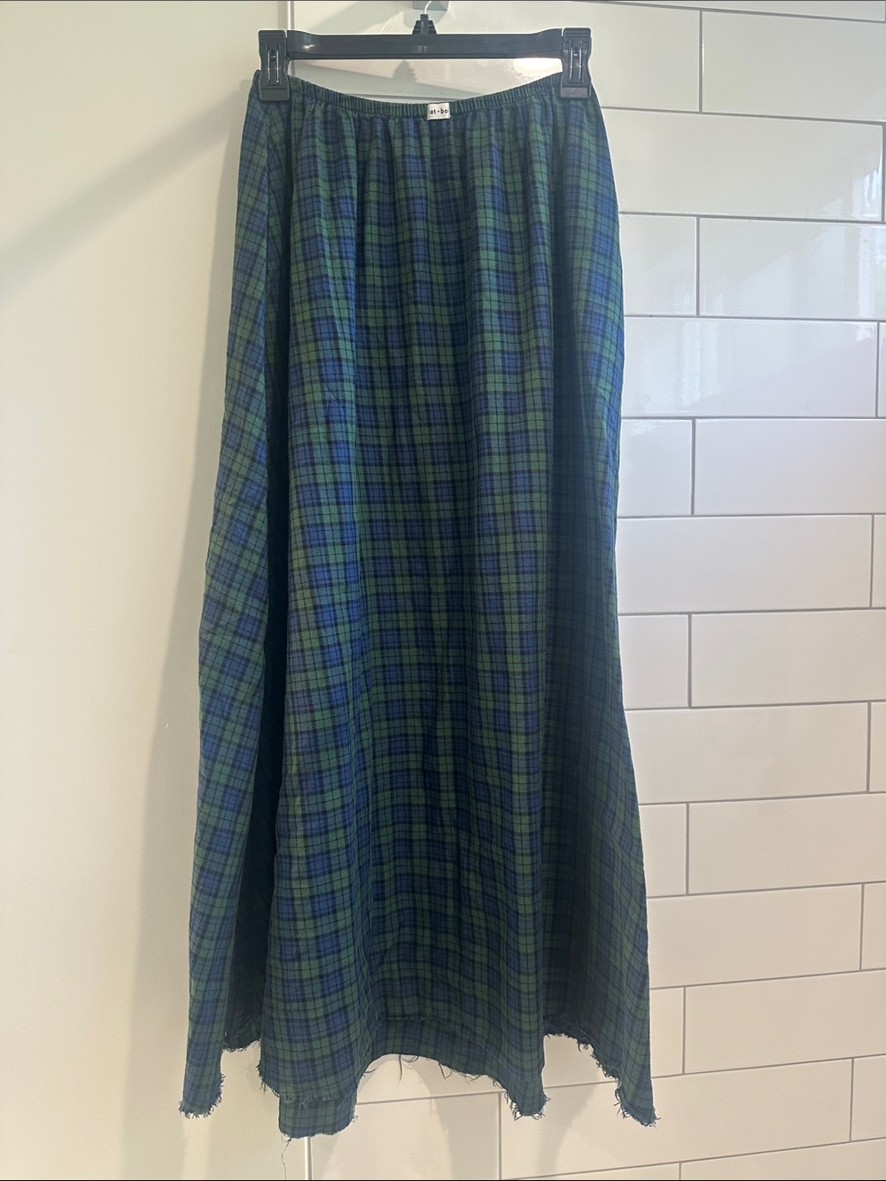 Rat Boi Green and Blue Plaid Maxi Skirt - Size Small